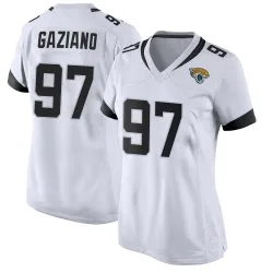 Women's Joe Gaziano Jacksonville Jaguars No.97 Game Jersey - White