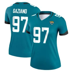 Women's Joe Gaziano Jacksonville Jaguars No.97 Legend Jersey - Teal