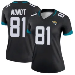 Women's Johnny Mundt Jacksonville Jaguars No.81 Legend Jersey - Black