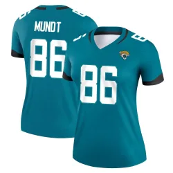 Women's Johnny Mundt Jacksonville Jaguars No.86 Legend Jersey - Teal