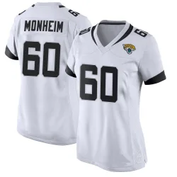 Women's Jonah Monheim Jacksonville Jaguars No.60 Game Jersey - White
