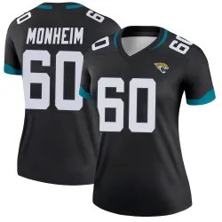 Women's Jonah Monheim Jacksonville Jaguars No.60 Legend Jersey - Black