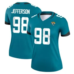 Women's Jordan Jefferson Jacksonville Jaguars No.98 Legend Jersey - Teal