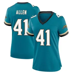 Women's Josh Hines-Allen Jacksonville Jaguars No.41 Game Prowler Throwback Jersey - Teal