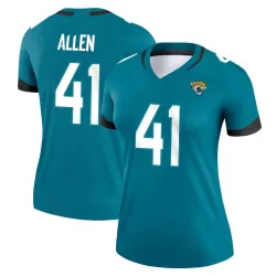 Women's Josh Hines-Allen Jacksonville Jaguars No.41 Legend Jersey - Teal