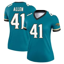 Women's Josh Hines-Allen Jacksonville Jaguars No.41 Legend Prowler Throwback Jersey - Teal