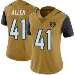 Women's Josh Hines-Allen Jacksonville Jaguars No.41 Limited Color Rush Vapor Untouchable Jersey - Gold