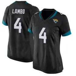 Women's Josh Lambo Jacksonville Jaguars No.4 Game Alternate Jersey - Black