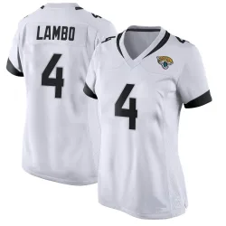 Women's Josh Lambo Jacksonville Jaguars No.4 Game Jersey - White