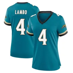 Women's Josh Lambo Jacksonville Jaguars No.4 Game Prowler Throwback Jersey - Teal