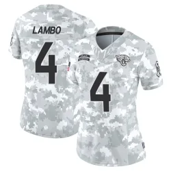 Women's Josh Lambo Jacksonville Jaguars No.4 Limited 2024 Salute to Service Jersey - Arctic Camo