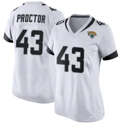 Women's Josh Proctor Jacksonville Jaguars No.43 Game Jersey - White