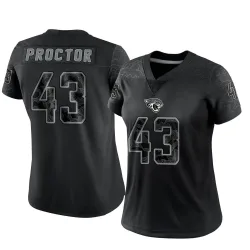 Women's Josh Proctor Jacksonville Jaguars No.43 Limited Reflective Jersey - Black