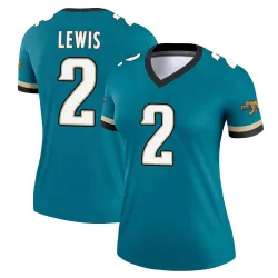 Women's Jourdan Lewis Jacksonville Jaguars No.2 Legend Prowler Throwback Jersey - Teal