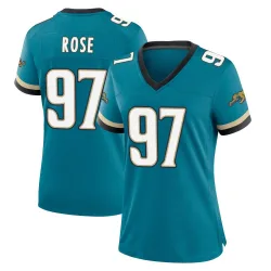 Women's Keivie Rose Jacksonville Jaguars No.97 Game Prowler Throwback Jersey - Teal
