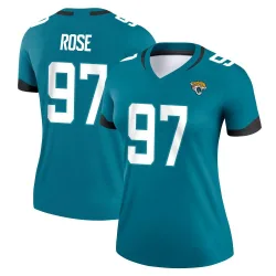 Women's Keivie Rose Jacksonville Jaguars No.97 Legend Jersey - Teal