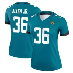 Women's LeQuint Allen Jr. Jacksonville Jaguars No.36 Legend Jersey - Teal