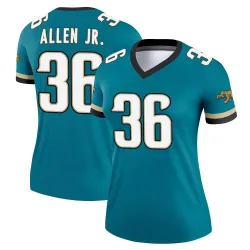 Women's LeQuint Allen Jr. Jacksonville Jaguars No.36 Legend Prowler Throwback Jersey - Teal