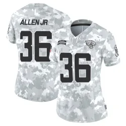 Women's LeQuint Allen Jr. Jacksonville Jaguars No.36 Limited 2024 Salute to Service Jersey - Arctic Camo