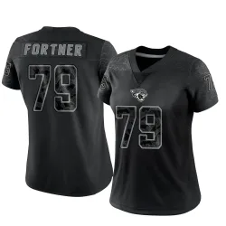 Women's Luke Fortner Jacksonville Jaguars No.79 Limited Reflective Jersey - Black