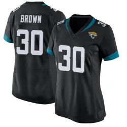 Women's Montaric Brown Jacksonville Jaguars No.30 Game Jersey - Black