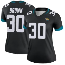 Women's Montaric Brown Jacksonville Jaguars No.30 Legend Jersey - Black
