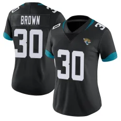 Women's Montaric Brown Jacksonville Jaguars No.30 Limited Vapor Untouchable Jersey - Black