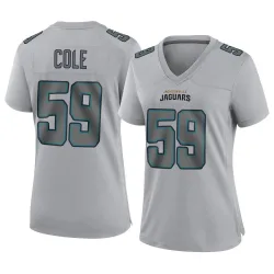 Women's Myles Cole Jacksonville Jaguars No.59 Game Atmosphere Fashion Jersey - Gray