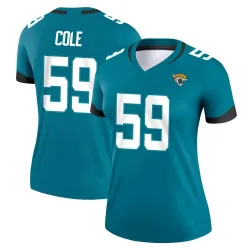 Women's Myles Cole Jacksonville Jaguars No.59 Legend Jersey - Teal