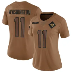Women's Parker Washington Jacksonville Jaguars No.11 Limited 2023 Salute To Service Jersey - Brown