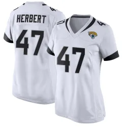 Women's Patrick Herbert Jacksonville Jaguars No.47 Game Jersey - White