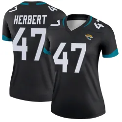 Women's Patrick Herbert Jacksonville Jaguars No.47 Legend Jersey - Black