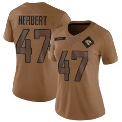 Women's Patrick Herbert Jacksonville Jaguars No.47 Limited 2023 Salute To Service Jersey - Brown