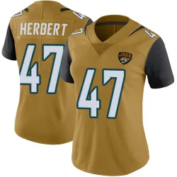 Women's Patrick Herbert Jacksonville Jaguars No.47 Limited Color Rush Vapor Untouchable Jersey - Gold