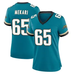 Women's Patrick Mekari Jacksonville Jaguars No.65 Game Prowler Throwback Jersey - Teal
