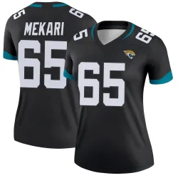 Women's Patrick Mekari Jacksonville Jaguars No.65 Legend Jersey - Black
