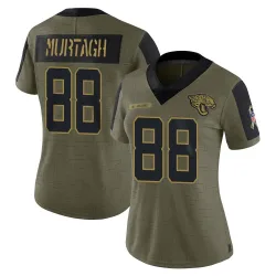 Women's Patrick Murtagh Jacksonville Jaguars No.88 Limited 2021 Salute To Service Jersey - Olive