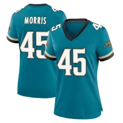 Women's Quintin Morris Jacksonville Jaguars No.45 Game Prowler Throwback Jersey - Teal