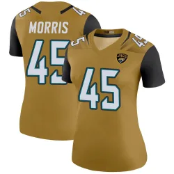 Women's Quintin Morris Jacksonville Jaguars No.45 Legend Color Rush Bold Jersey - Gold