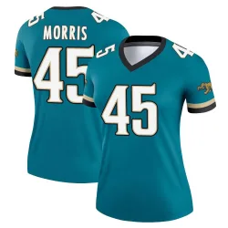 Women's Quintin Morris Jacksonville Jaguars No.45 Legend Prowler Throwback Jersey - Teal