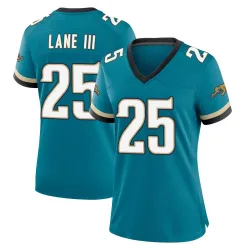 Women's Rayuan Lane III Jacksonville Jaguars No.25 Game Prowler Throwback Jersey - Teal