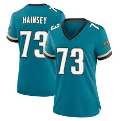 Women's Robert Hainsey Jacksonville Jaguars No.73 Game Prowler Throwback Jersey - Teal
