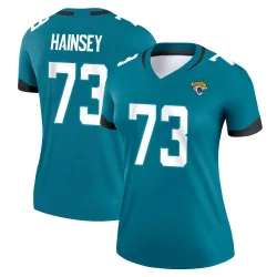 Women's Robert Hainsey Jacksonville Jaguars No.73 Legend Jersey - Teal