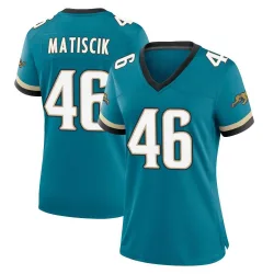 Women's Ross Matiscik Jacksonville Jaguars No.46 Game Prowler Throwback Jersey - Teal