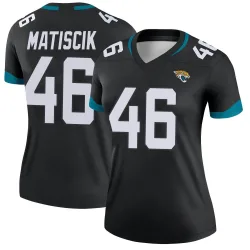 Women's Ross Matiscik Jacksonville Jaguars No.46 Legend Jersey - Black