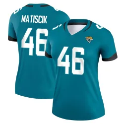 Women's Ross Matiscik Jacksonville Jaguars No.46 Legend Jersey - Teal