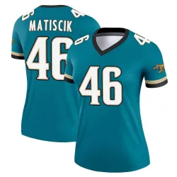 Women's Ross Matiscik Jacksonville Jaguars No.46 Legend Prowler Throwback Jersey - Teal