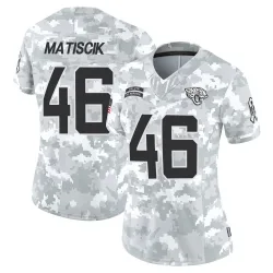 Women's Ross Matiscik Jacksonville Jaguars No.46 Limited 2024 Salute to Service Jersey - Arctic Camo