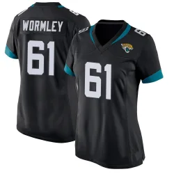 Women's Sal Wormley Jacksonville Jaguars No.61 Game Jersey - Black