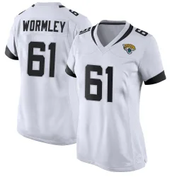 Women's Sal Wormley Jacksonville Jaguars No.61 Game Jersey - White